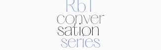 Image with text that reads "RbT conversation series, Research-based Theatre Lab" on a grey background.